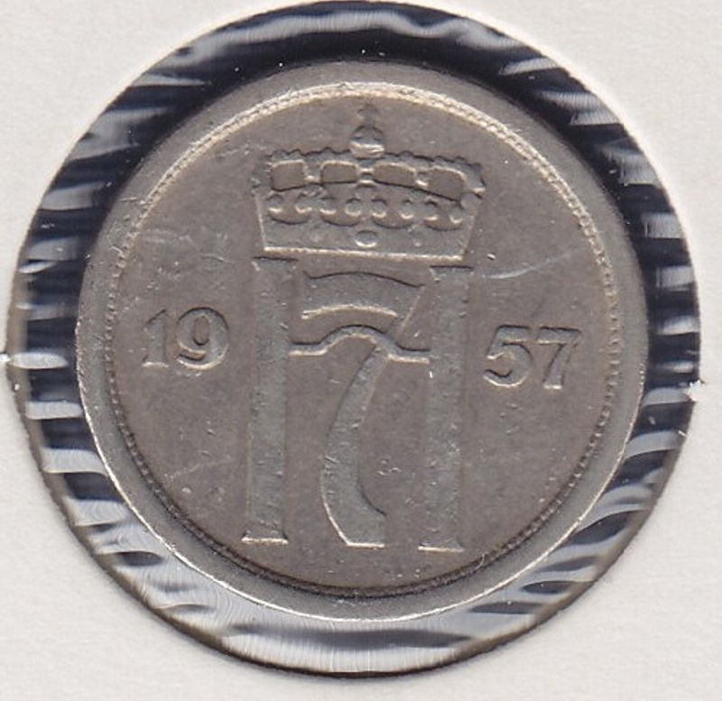 25 øre 1957 kv. 1