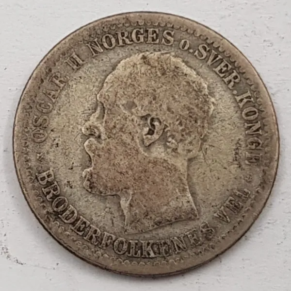 Bilde av 50 øre 1877 kv. 1-/2
