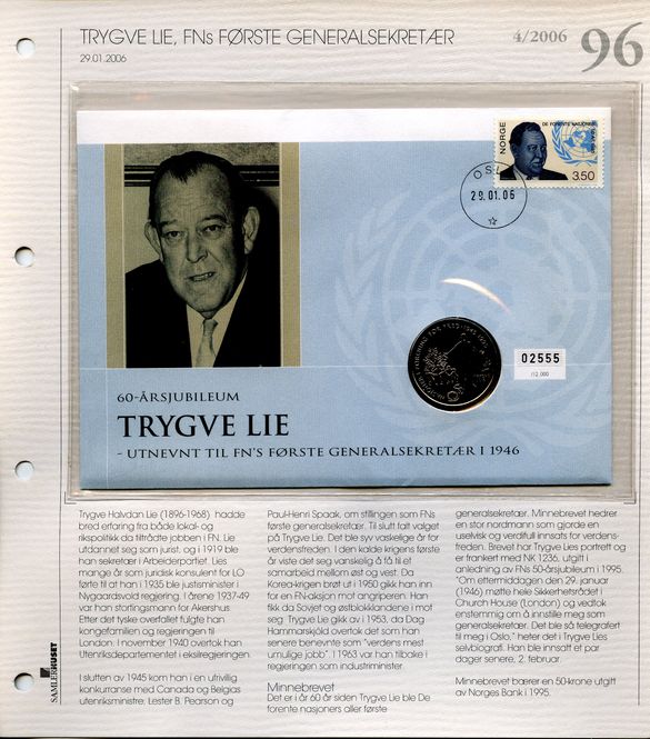 Hovedbilde Samlerhuset Nr 96. - Trygve Lie, FNs Første ...