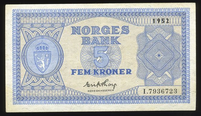 Hovedbilde 5 kr 1952 I.7936723 kv. 1+