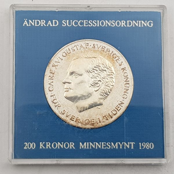 Hovedbilde Sverige: 200 kr minnesmynt fra 1980.