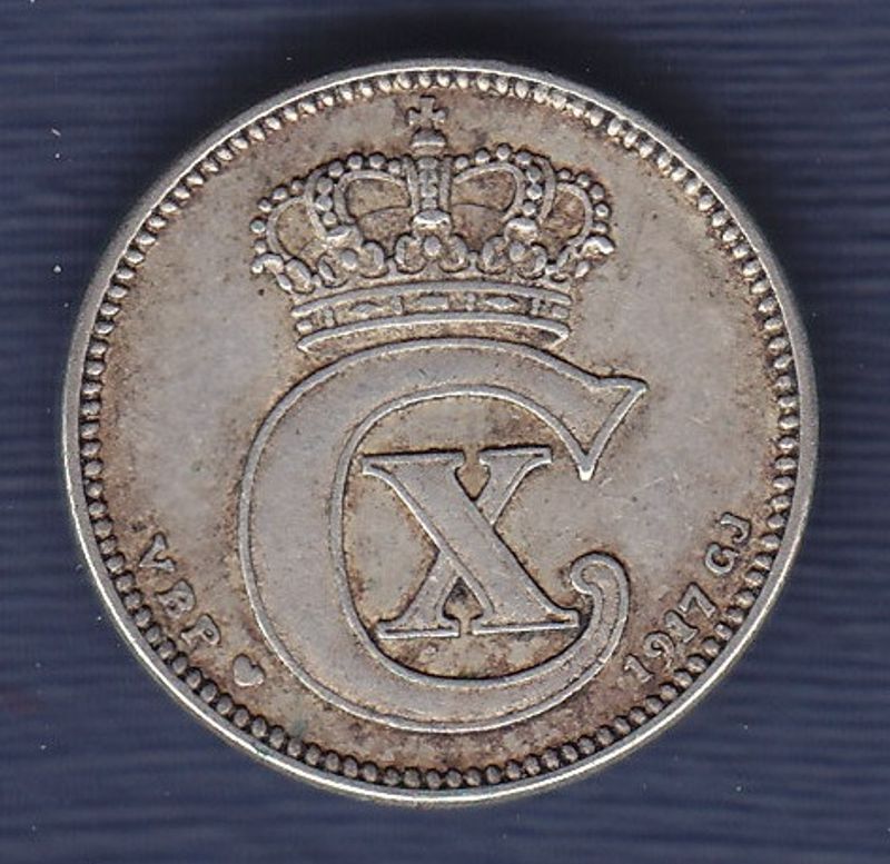 Danmark: 25 øre 1917 kv. 1/1+