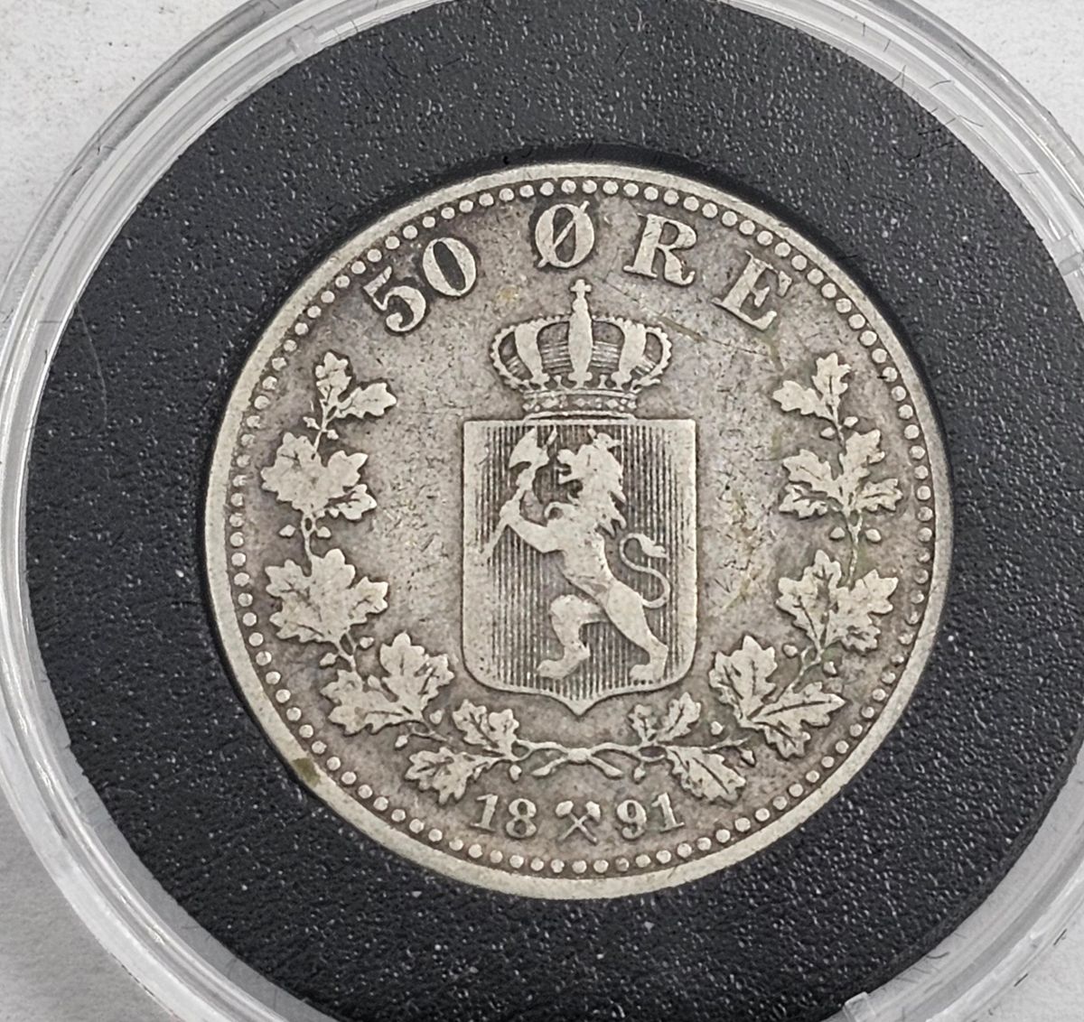 50 øre 1891 kv. 1/1- (nr. 2)