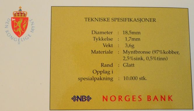 Hovedbilde 50 øre blister 1996