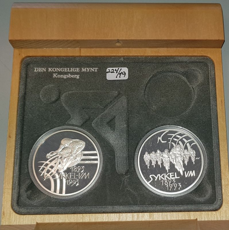 Sykkel-VM 1993 sølv sett i komplett skrin