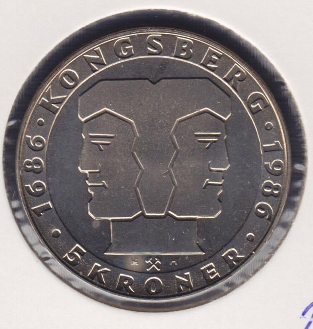 Hovedbilde 5 kr 1986 kv. 0  DKM 300 år.